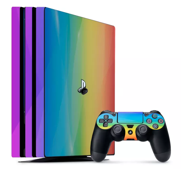 Autocollant PS4 couleurs arc-en-ciel - TenStickers