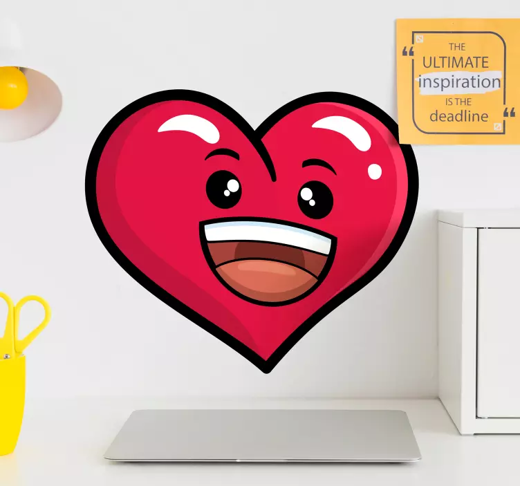 Sticker Amour Emoticone Coeur - TenStickers