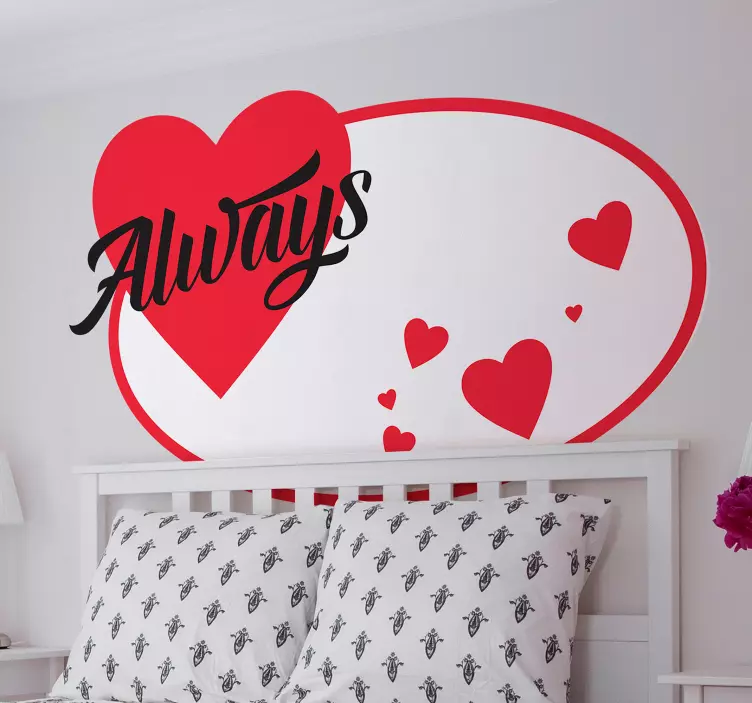 Sticker amour toujours avec un grand coeur - TenStickers