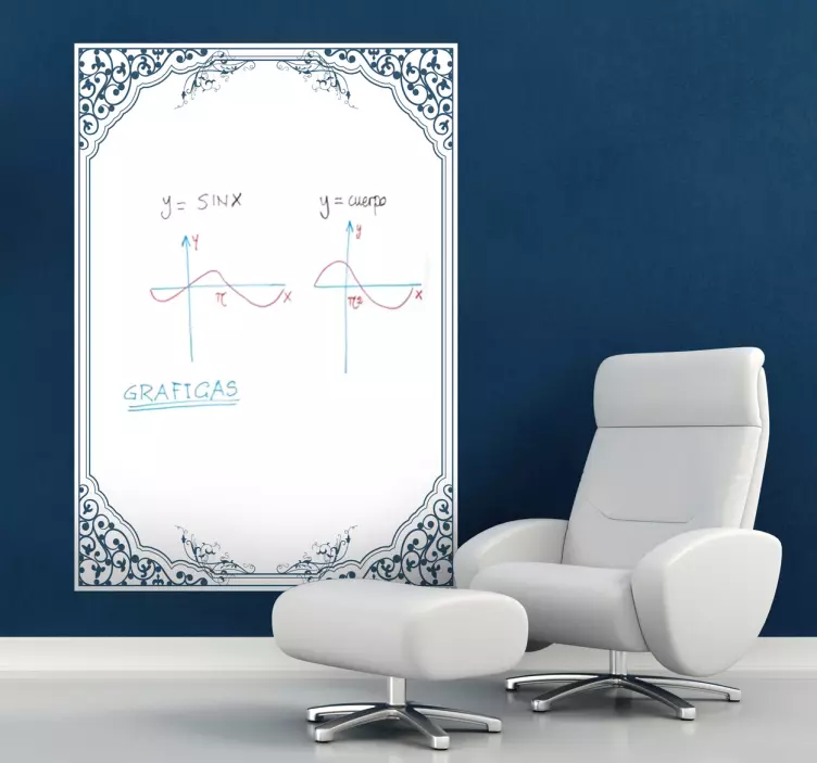 Sticker ardoise blanche cadre ancien - TenStickers