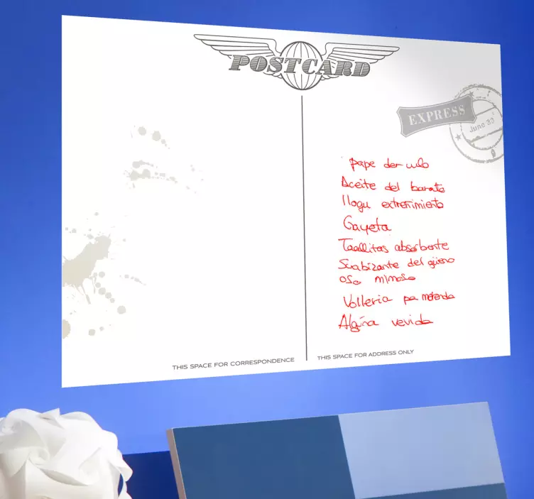 Tableau blanc adhésif carte postale vintage - TenStickers