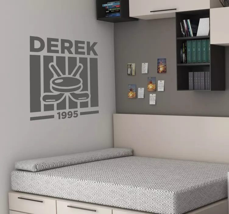 Sticker autres sports emblème de hockey personnalisé - TenStickers