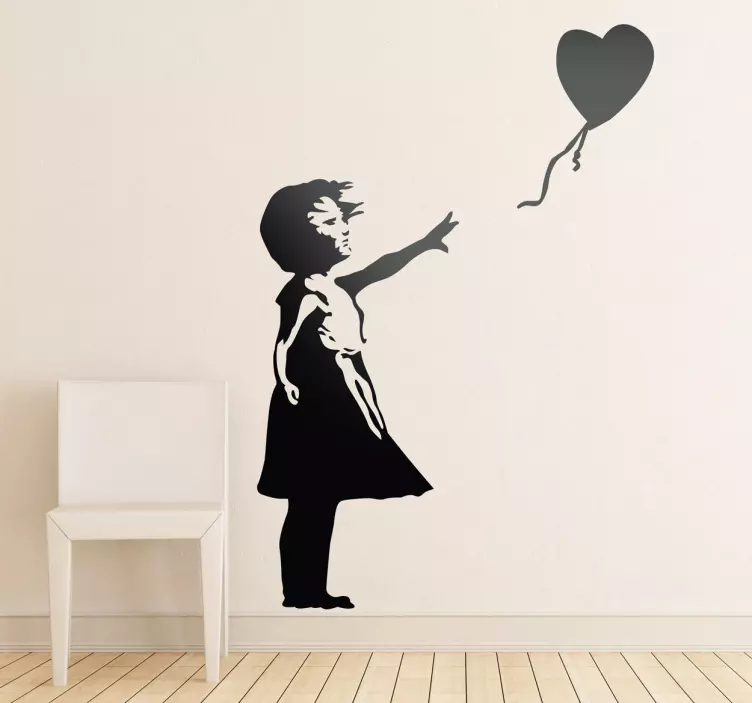 Sticker mural salon Banksy la fille au ballon - TenStickers