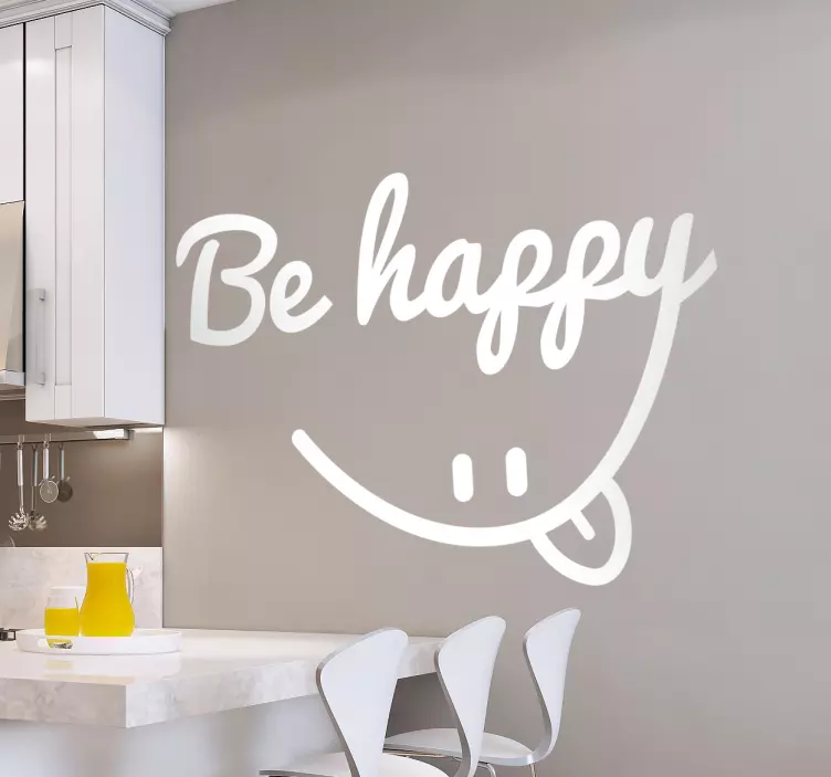 Sticker mural salon Be Happy - TenStickers
