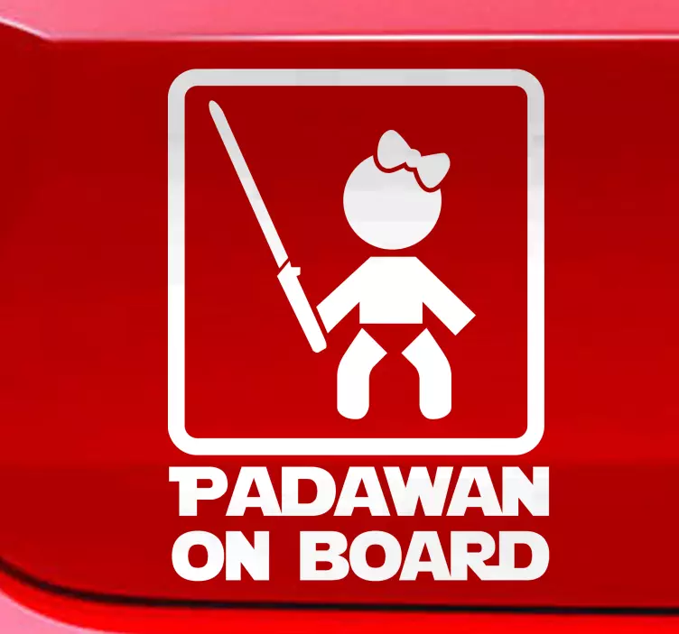 Autocollant bébé à bord star wars padawan fille - TenStickers