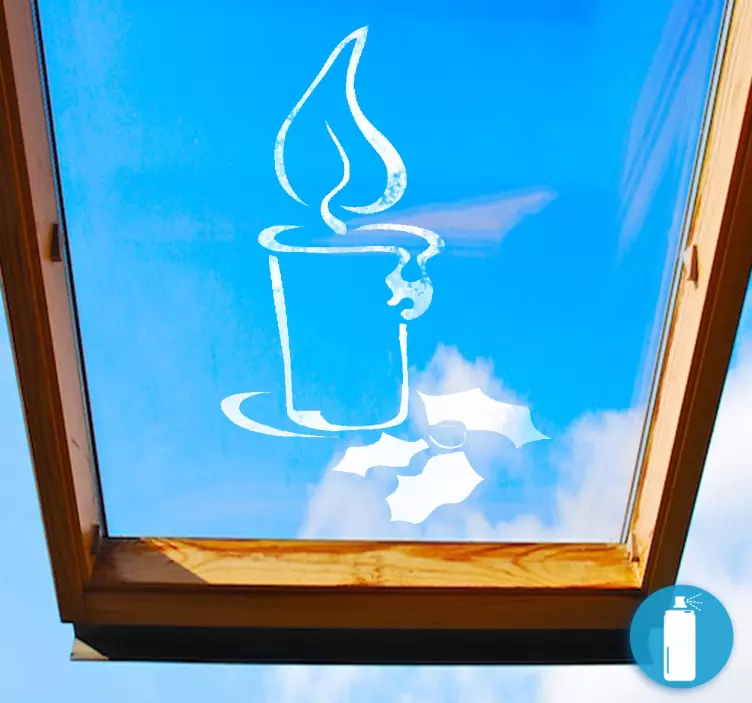 Sticker bougie pochoir neige - TenStickers