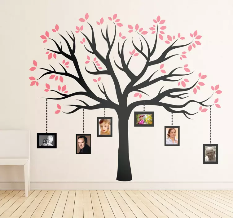 Sticker mural salon cadres arbre famille - TenStickers
