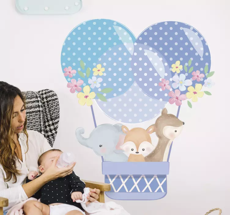 Sticker chambre enfant ballons animaux fantaisistes - TenStickers