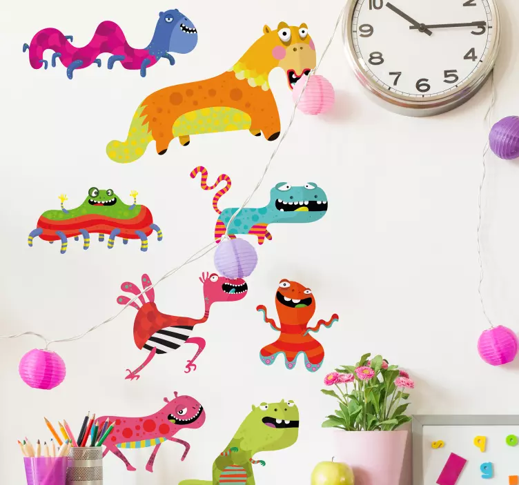 Sticker chambre enfant collection de monstres ludiques - TenStickers