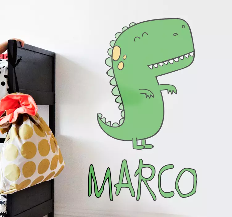 Sticker Enfant Dinosaure avec nom personnalisé - TenStickers