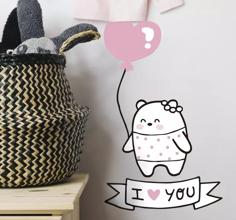 Sticker chambre enfant joli ballon en forme de coeur - TenStickers