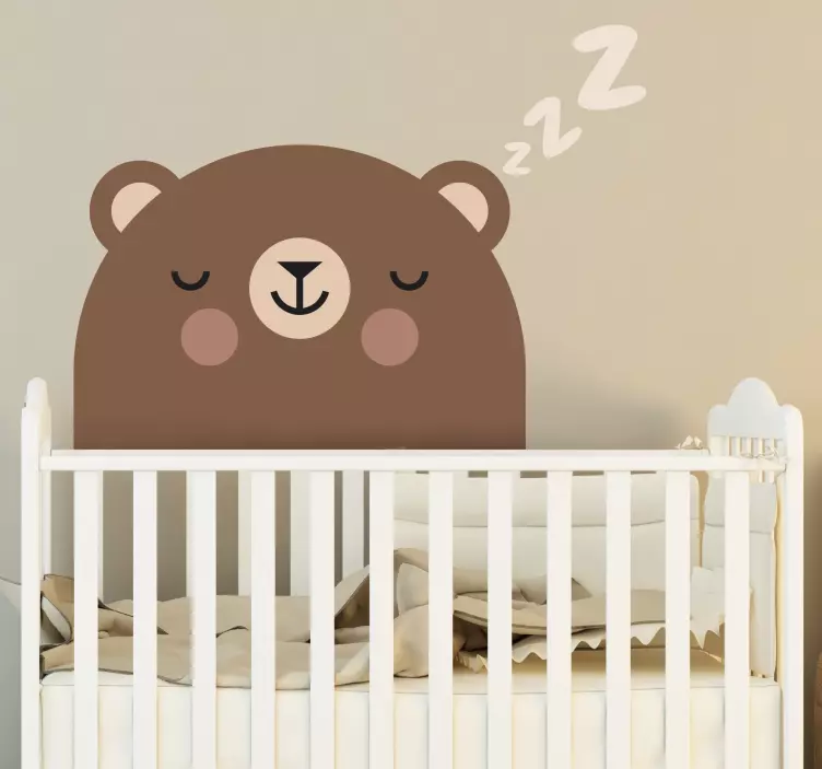 Sticker Chambre Enfant Ours endormi - TenStickers