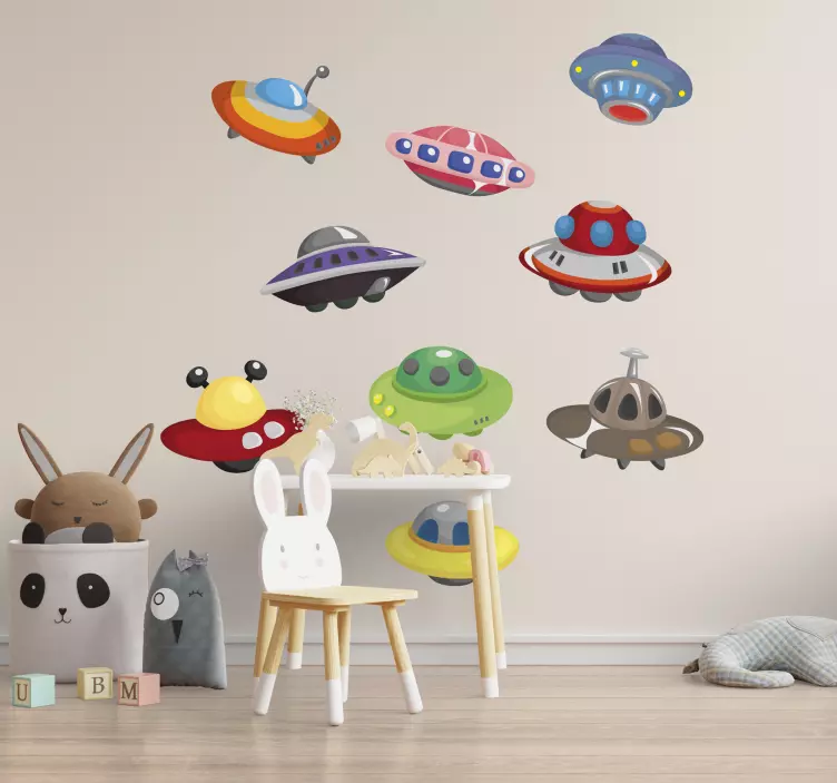 Sticker chambre enfant ovnis - TenStickers