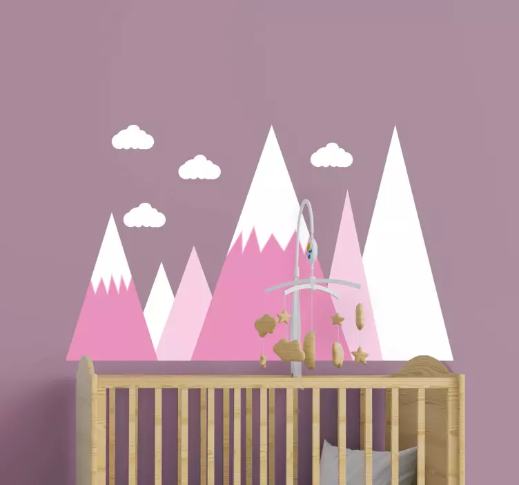 Sticker chambre enfant paysage de montagne ludique - TenStickers