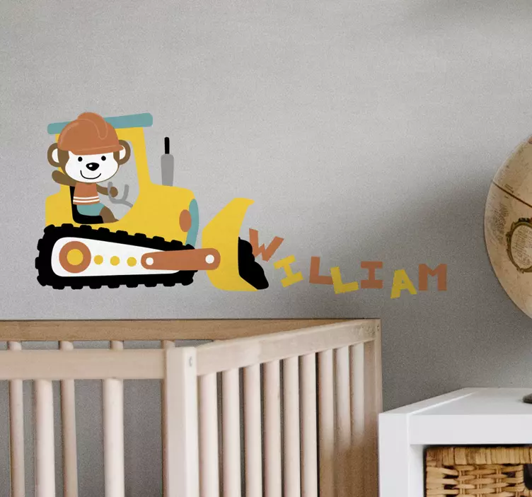Sticker chambre enfant personnage de construction mignon - TenStickers