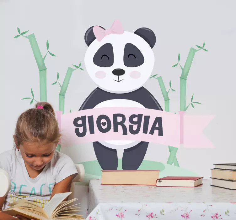Sticker chambre enfant personnage panda mignon - TenStickers