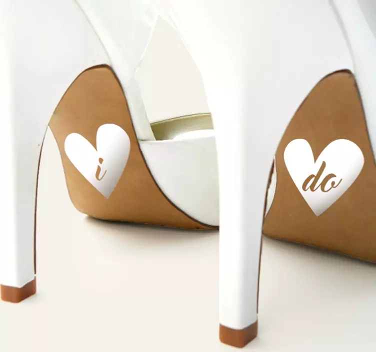 Sticker mariage pour chaussures phrase "I do" - TenStickers