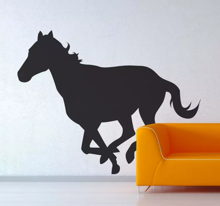 Sticker cheval silhouette galop - TenStickers