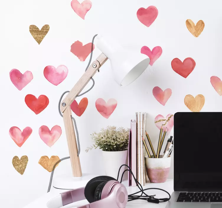 Sticker amour pack de cœurs - TenStickers