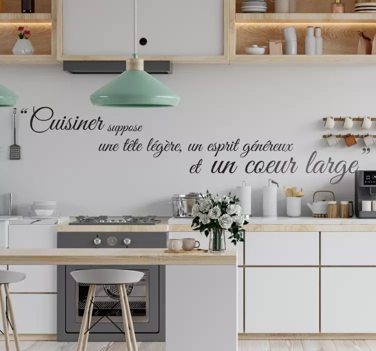 Sticker mural cuisine esprit cœur - TenStickers