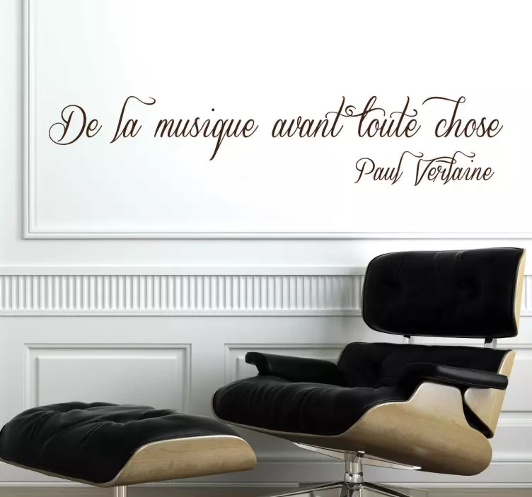 Sticker citation Verlaine musique - TenStickers