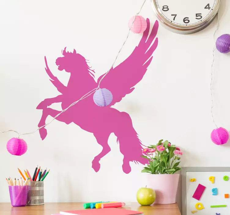 Sticker conte enfant silhouette de cheval mythique - TenStickers