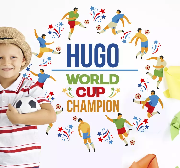 Sticker Coupe du Monde de Foot personnalisable - TenStickers