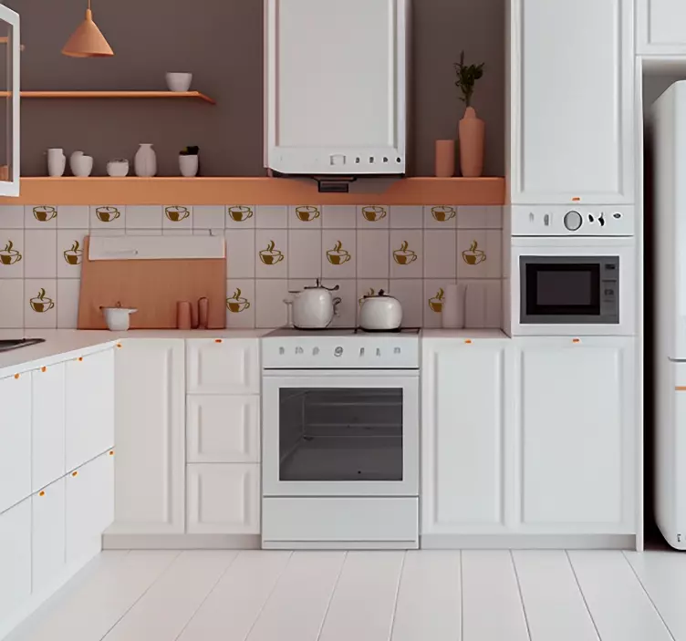 Autocollant cuisine carrelage tasse de café - TenStickers