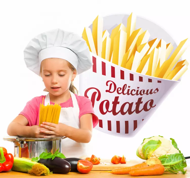 Sticker cuisine cornet de frites - TenStickers