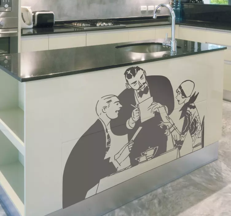 Sticker cuisine couple restaurant - TenStickers