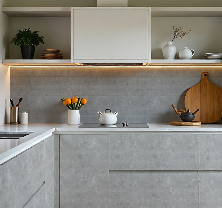 Sticker cuisine imitation effet pierre - TenStickers