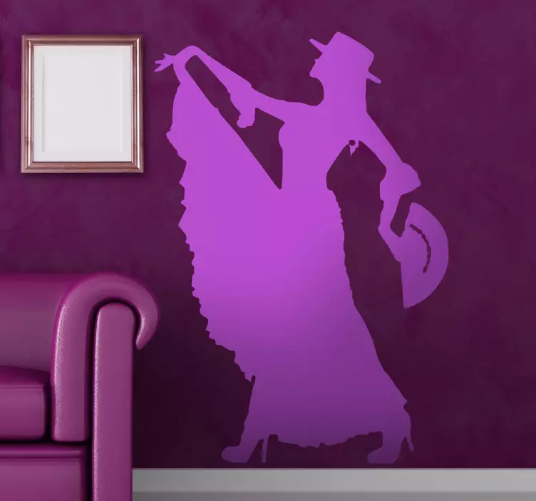 Sticker danseuse de flamenco monochrome - TenStickers