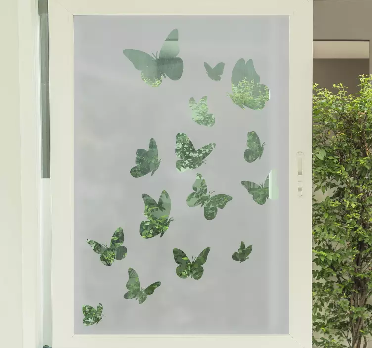 Autocollant fenêtre plusieurs papillons volants - TenStickers