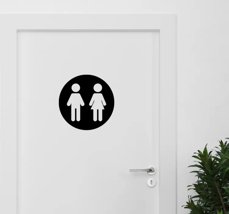 Sticker WC porte homme femme rond - TenStickers