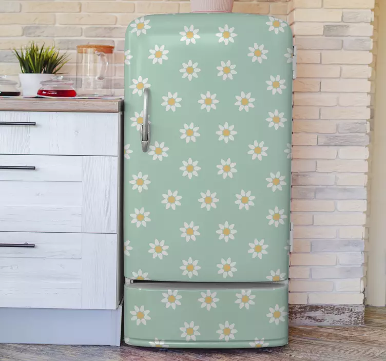 Sticker frigo fleurs marguerites - TenStickers