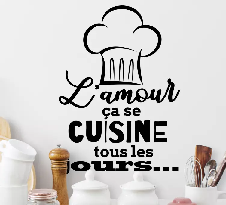Sticker cuisine chef l'amour ça se cuisine - TenStickers
