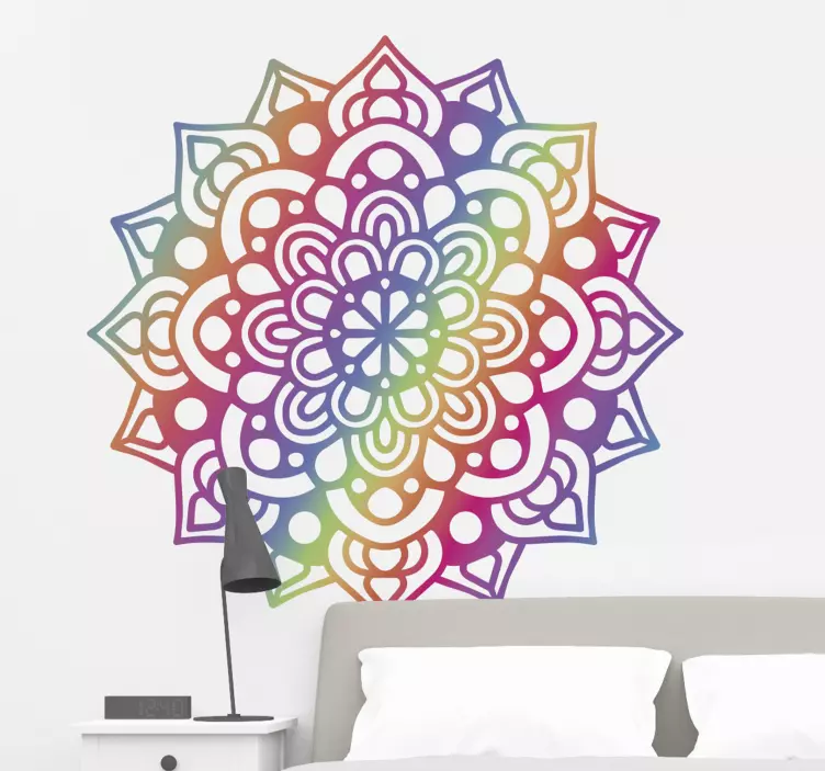 Sticker déco mandala coloré concept - TenStickers