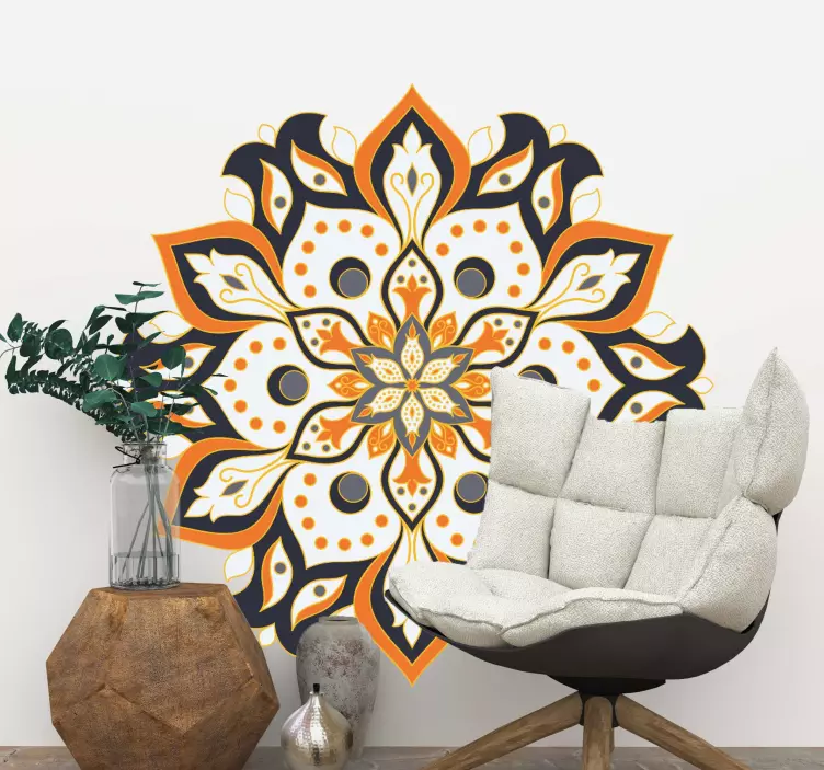 Sticker déco motif de mandala floral - TenStickers