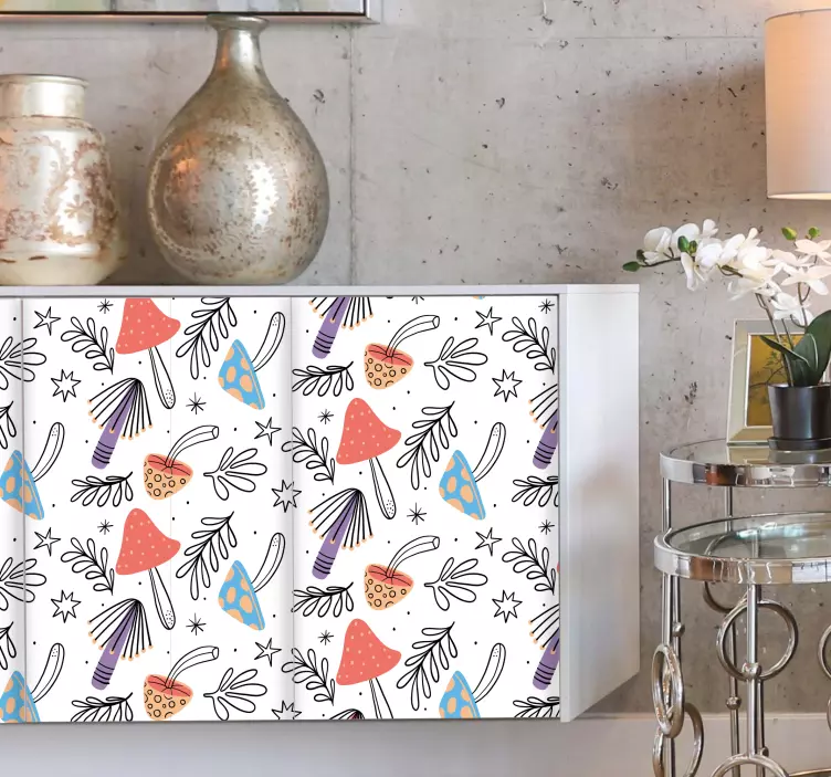 Adhésif meuble motifs naturels colorés - TenStickers