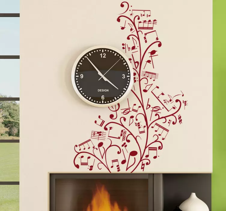 Sticker musique notes style floral - TenStickers