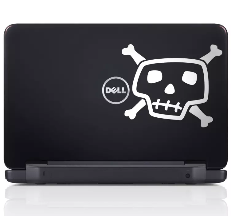 Sticker dessin tête de mort PC portable - TenStickers