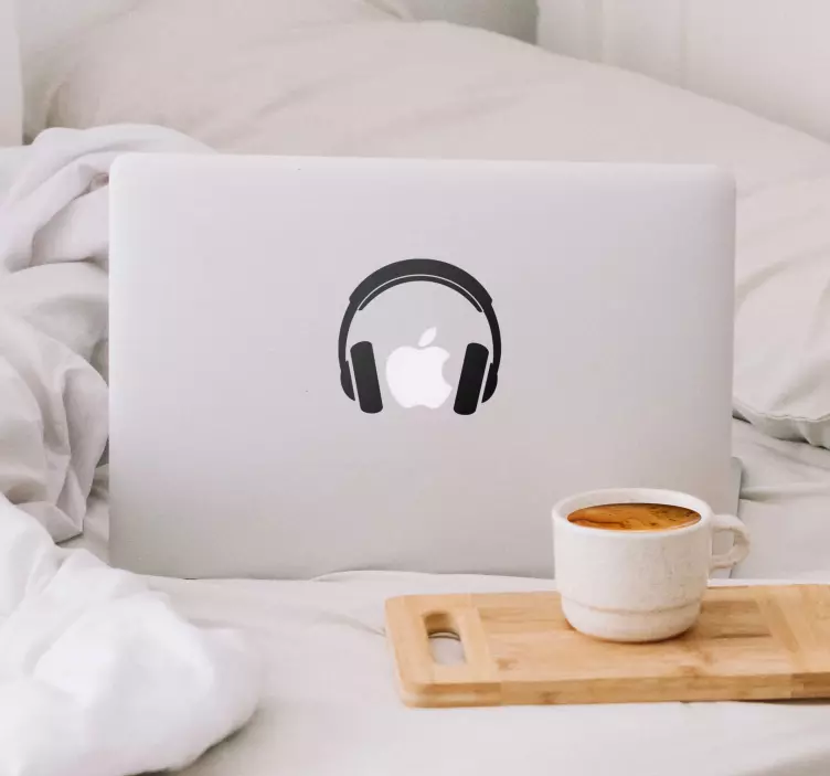 Sticker Macbook casque à écouteurs DJ - TenStickers