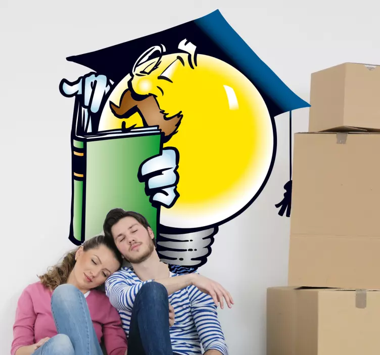 Sticker enfant ampoule professeur - TenStickers