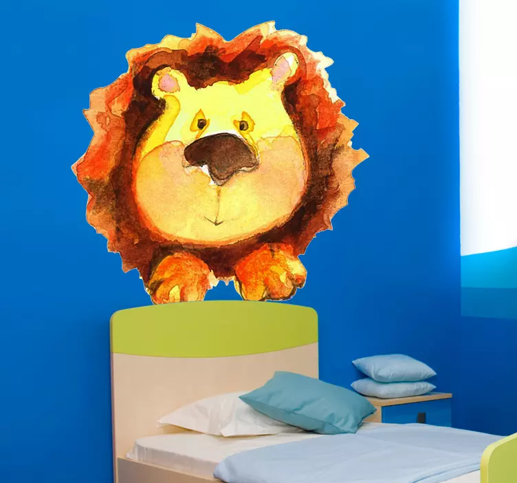 Sticker enfant aquarelle lion - TenStickers