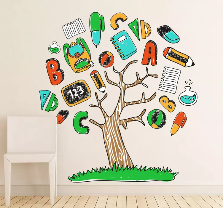 Sticker enfant arbre scolaire - TenStickers