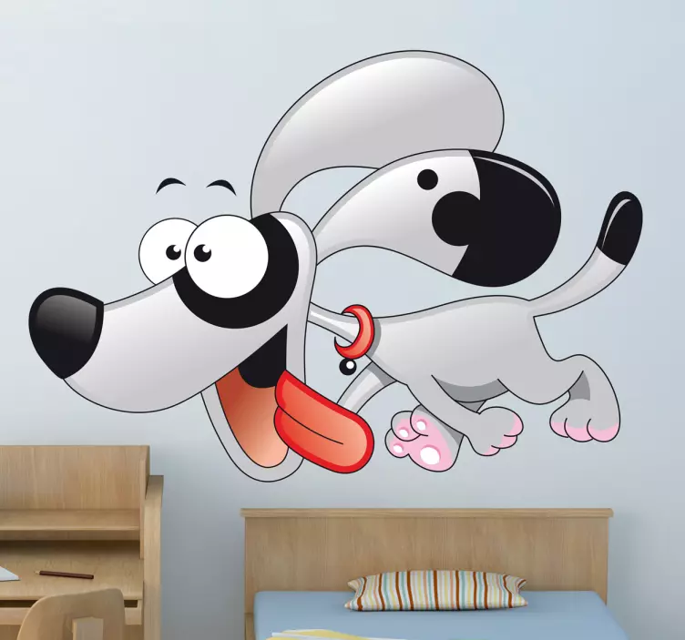 Sticker enfant chien en ballade - TenStickers
