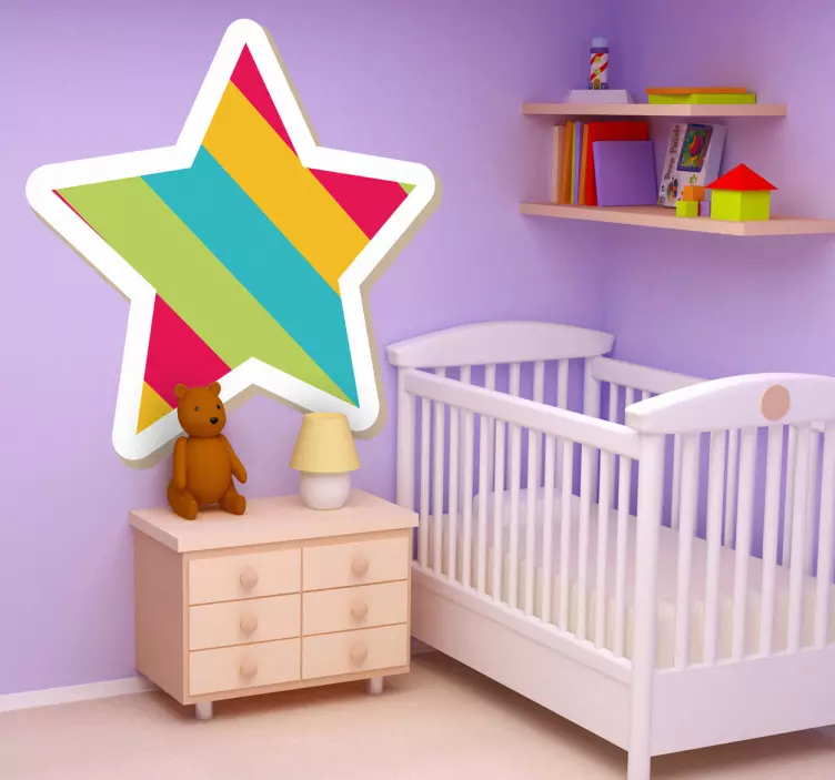 Sticker enfant dessin étoile couleur - TenStickers