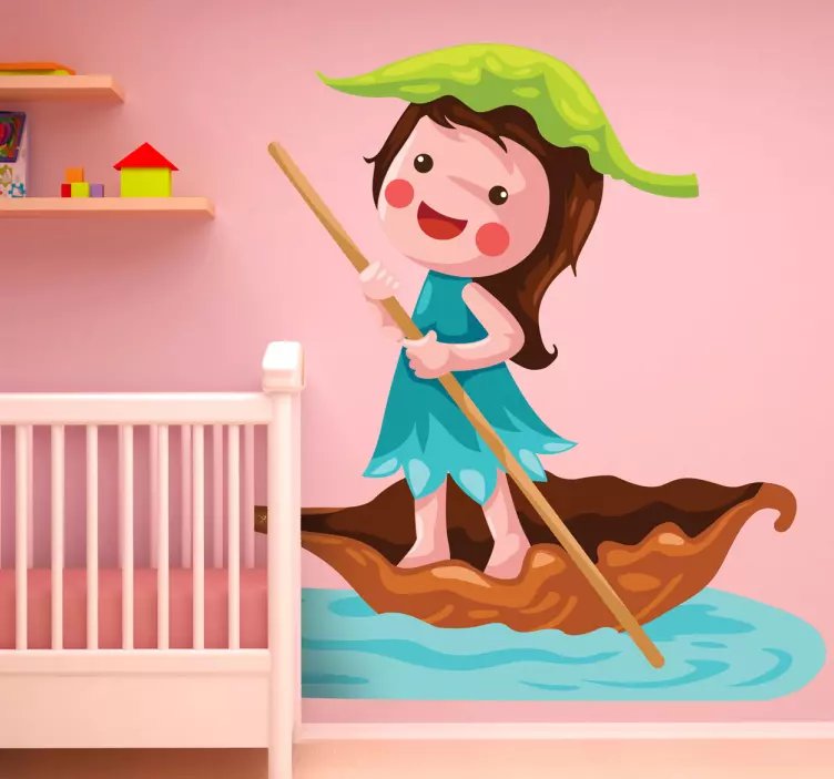 Sticker enfant fille barque - TenStickers