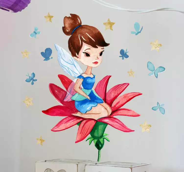 Sticker enfant fleur rouge - TenStickers