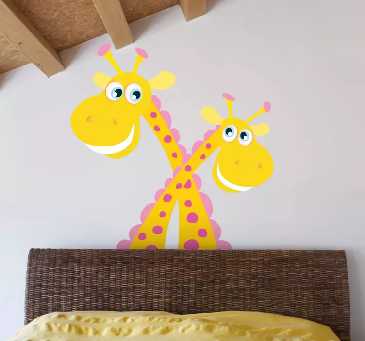 Sticker enfant girafes entrecroisées - TenStickers